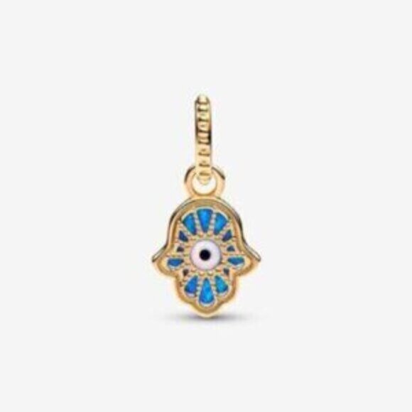 Pandora Opalescent Blue Hamsa Hand Dangle Charm - Picture 4 of 4